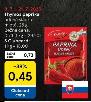 Thymos paprika uzená sladká mletá, 25 g