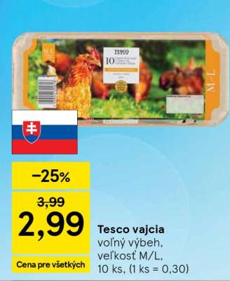 Tesco vajcia