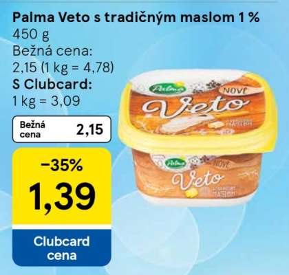 Palma Veto s tradičným maslom 1%