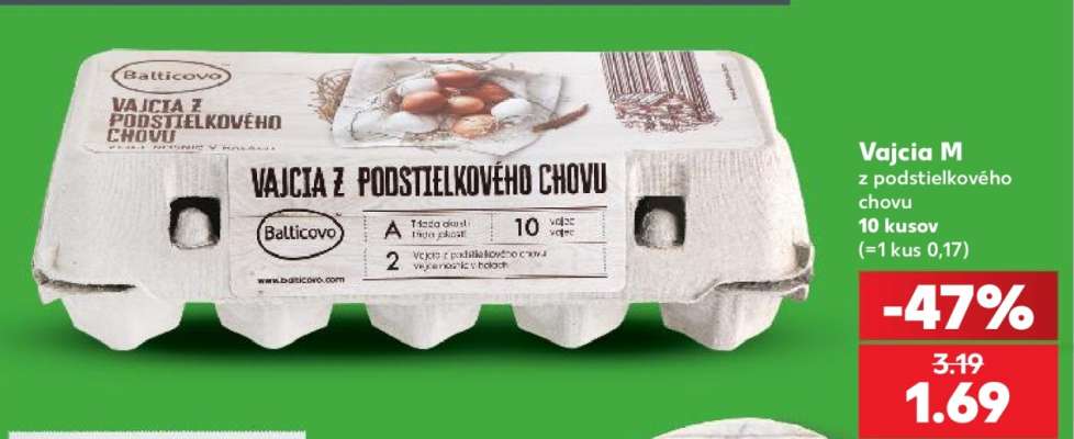 Vajcia M z podstielkového chovu