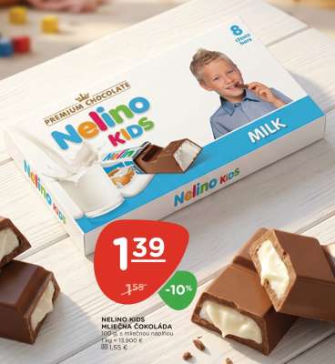 NELINO KIDS MLIEČNA ČOKOLÁDA