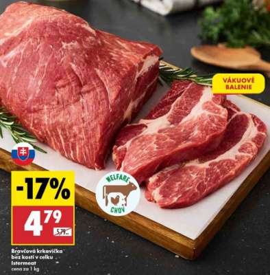 Bravčová krkovička bez kosti v celku Istermeat
