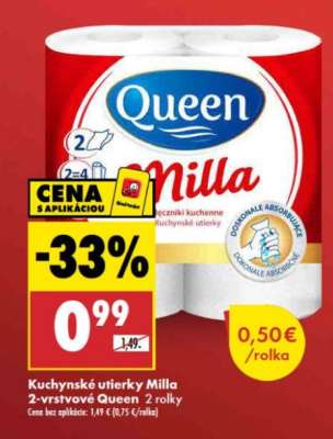 Kuchynské utierky Milla 2-vrstvové Queen 2 rolky