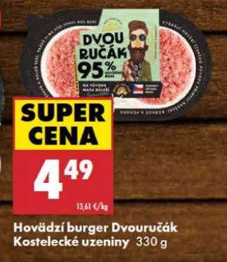 Hovädzí burger Dvouručák Kostelecké uzeniny 330 g