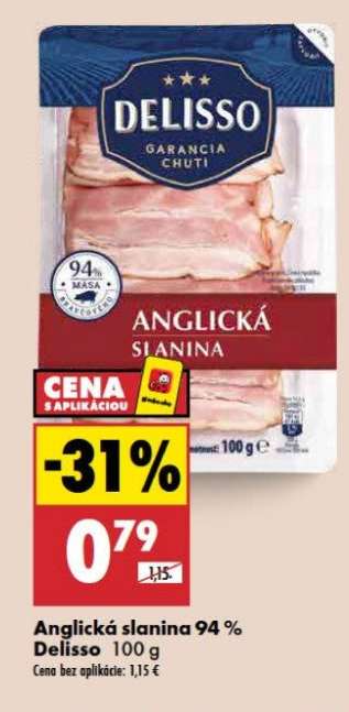 Anglická slanina 94 % Delisso 100 g