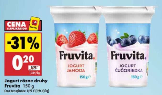 Jogurt rôzne druhy Fruvita 150 g