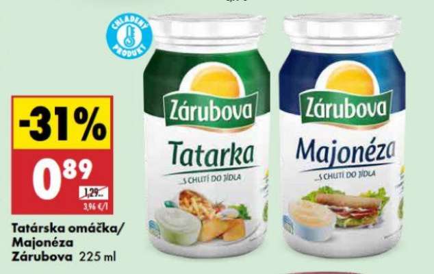 Tatárska omáčka/Majonéza Zárubova 225 ml