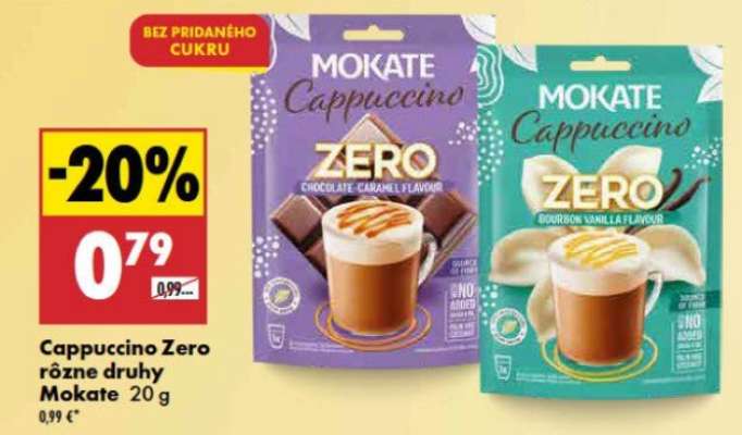 Cappuccino Zero rôzne druhy Mokate 20 g