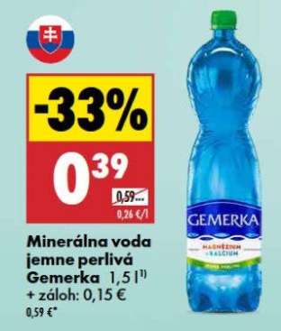 Minerálna voda jemne perlivá Gemerka 1,5 l