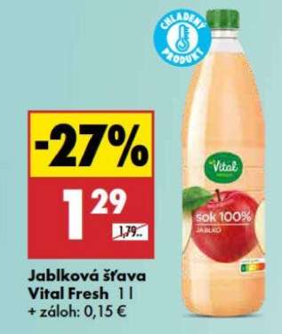 Jablková šťava Vital Fresh 1 l