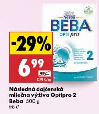 Následná dojčenská mliečna výživa Optipro 2 Beba 500 g