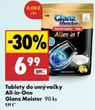 Tablety do umývačky All-in-One Glanz Meister 90 ks