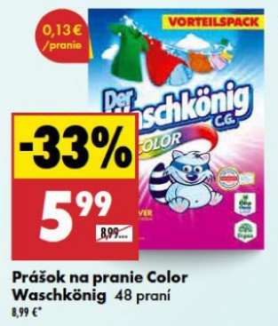 Prášok na pranie Color Waschkönig 48 praní