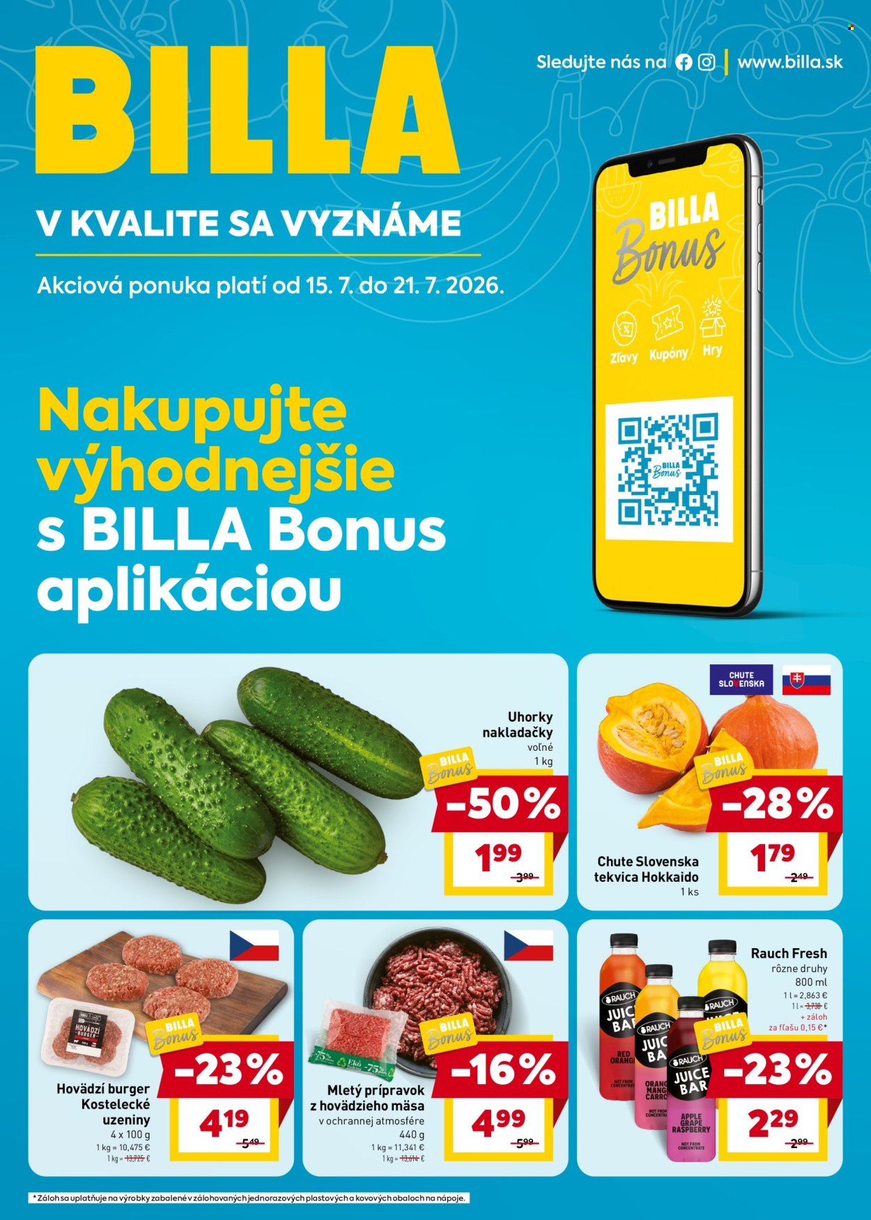 Leták Billa - 15.7.2026 - 21.7.2026. Strana 1