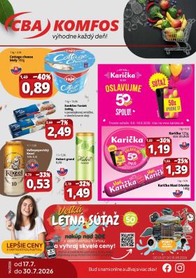 CBA Komfos - Výhodná ponuka - opäť lacnejšie
