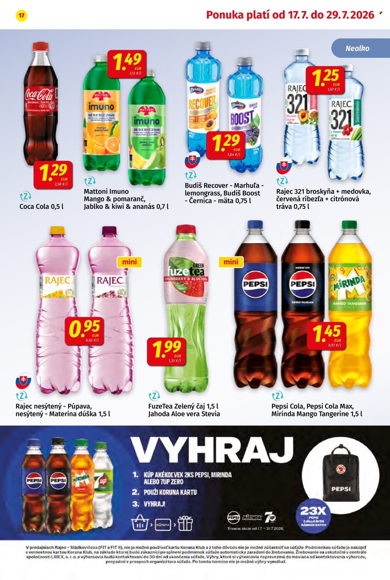 Leták Potraviny KORUNA - 17.7.2026 - 29.7.2026. Strana 17