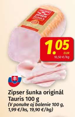 Zipser šunka originál Tauris 100 g