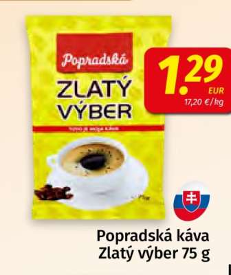 Popradská káva Zlatý výber 75 g