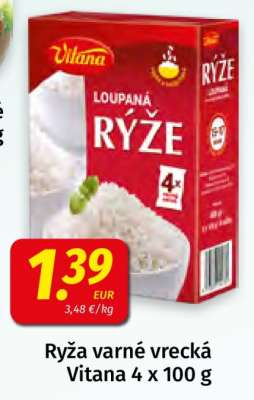 Ryža varné vrecká Vitana 4 x 100 g