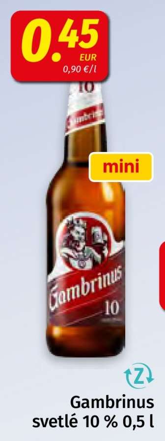 Gambrinus světlé 10 % 0,5 l