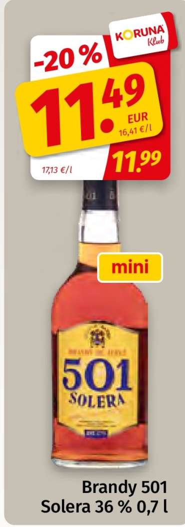Brandy 501 Solera 36% 0,7 l
