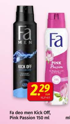 Fa deo men Kick Off, Pink Passion 150 ml