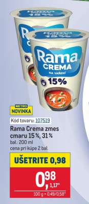 Rama crema zmes cmaru 15 %, 31 %