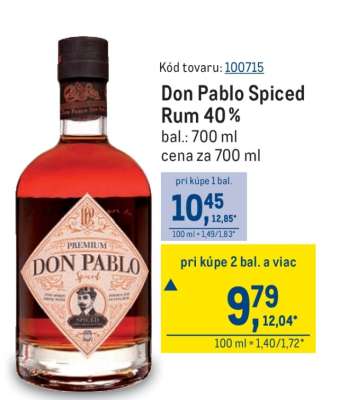 Don Pablo Spiced Rum 40 %