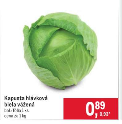 Kapusta hlávková biela vážená