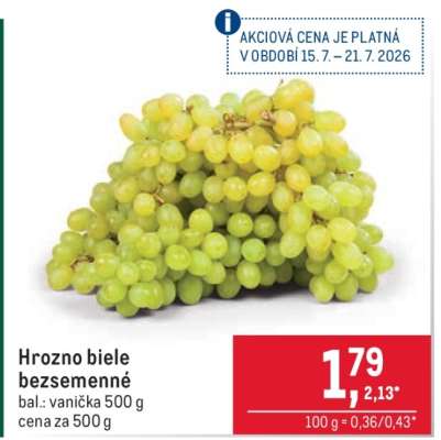 Hrozno biele bezsemenné