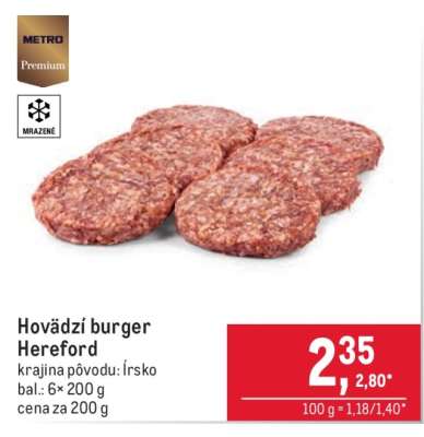 Hovädzí burger Hereford