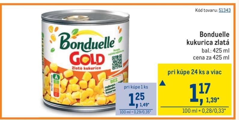 BONDUELLE KUKURICA ZLATÁ