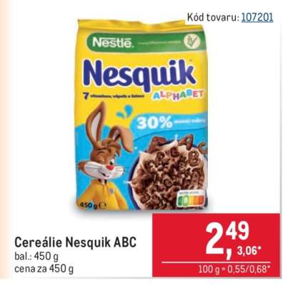 Cereálie Nesquik ABC