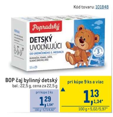 BOP čaj bylinný detský