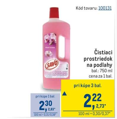 Čistiaci prostriedok na podlahy