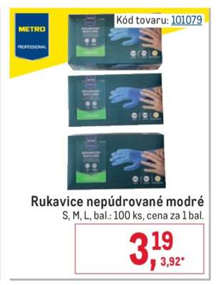Rukavice nepúdrované modré