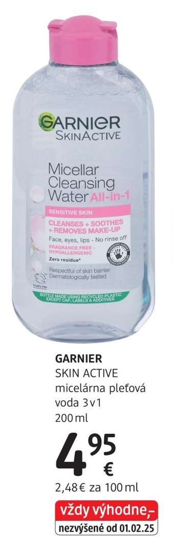 GARNIER SKIN ACTIVE micelární pleťová voda 3v1