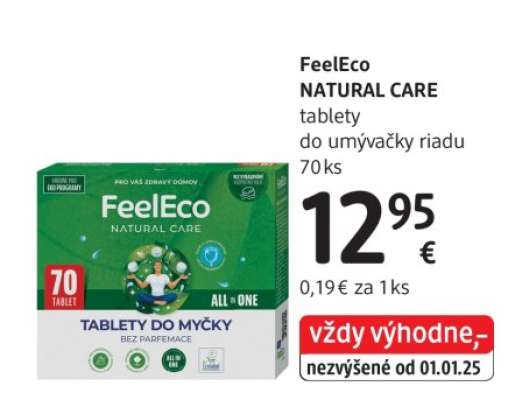 FeelEco NATURAL CARE tablety do umývačky riadu 70ks