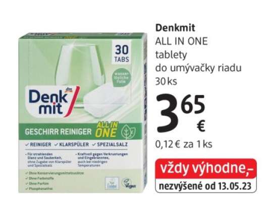 Denkmit ALL IN ONE tablety do umývačky riadu 30ks