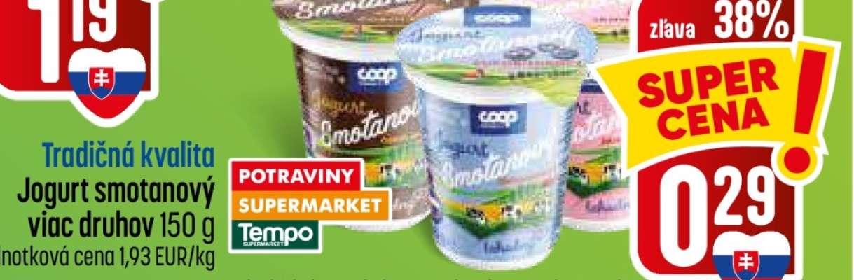 Jogurt smotanový viac druhov 150 g