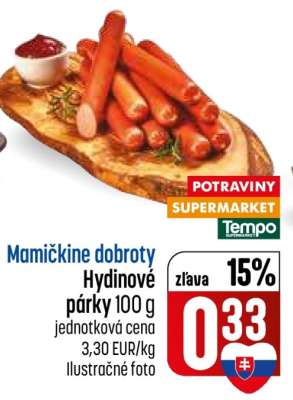 Mamičkine dobroty Hydinové párky