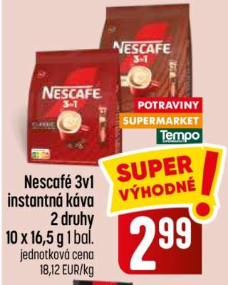 Nescafé 3v1 instantná káva