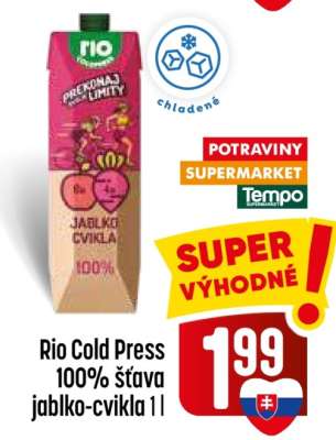 Rio Cold Press 100% šťava jablko - cvikla 1l