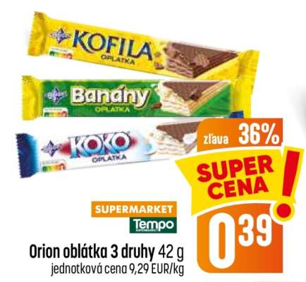 Orion oplátka 3 druhy 42 g