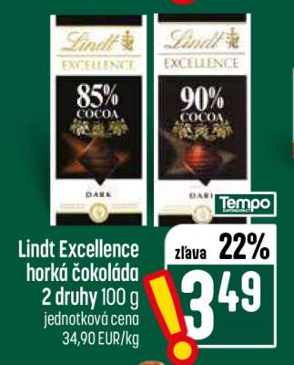 LINDT EXCELLENCE Horká čokoláda