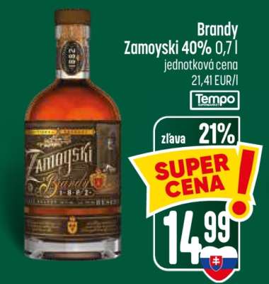 Brandy Zamoyski 40% 0,7 l