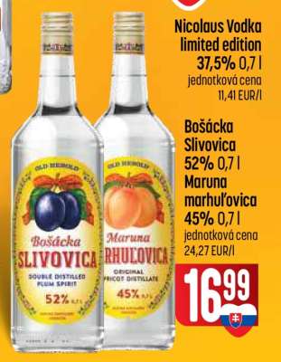 Bošácka Slivovica 52% 0,7 l / Maruna Marhulovica 45% 0,7 l