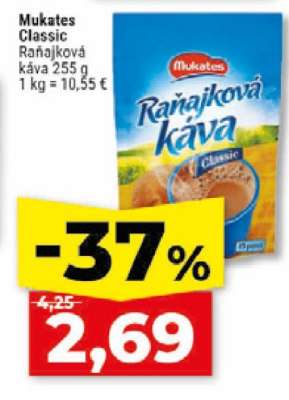 Mukates Classic raňajková káva