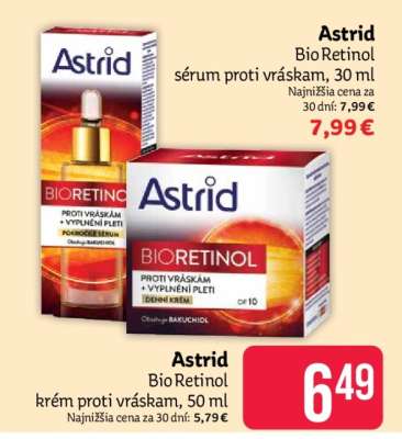 Astrid Bio Retinol krém proti vráskam, 50 ml