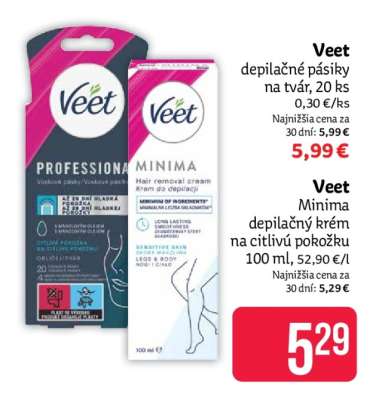 Veet Minima depilačný krém na citlivú pokožku